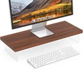 SSWOOD Monitor Stand Riser, Wood & Acrylic Computer Monitor Stand Desk Desktop Organizer Table For Home, Office Workspace, Laptop Riser, Printer, PC & TV Screen Riser