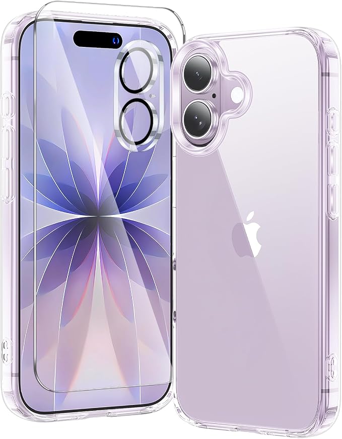 toushion 3 in 1 for iPhone Case Clear, Shockproof for iPhone 17, Transparent by Unknown