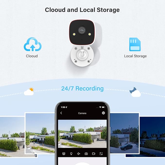 Jennov 2K WiFi Security Camera Indoor/Outdoor, Plug-in Home Surveillance Cam - Image 8