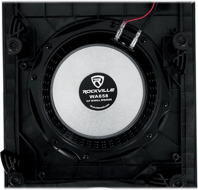Rockville Pair WA658 240W in-Wall Speakers, 6.5" Kevlar Woofer, Silk Dome Tweeter, Magnetic Grilles, 3-Position Tweeter Control, 8-Ohm, for Home Theater & Whole-House Audio