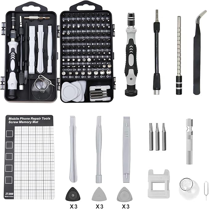 Sipery 122 in 1 Precision Screwdriver Set Magnetic Professional Computer Repair Tool Kit Small Electronic Screwdriver Set for Phone, PC, Watch, Game Console, Tablet, Camera, Modding, and DIY Projects