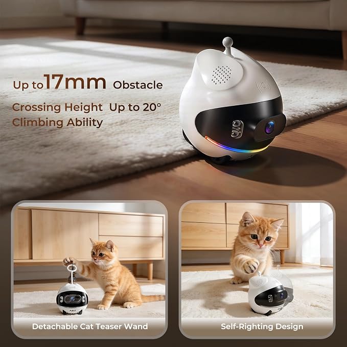 AEZ Robot Camera on Wheels 1080P Dual Lens, Indoor Movable Security Camera - Image 3