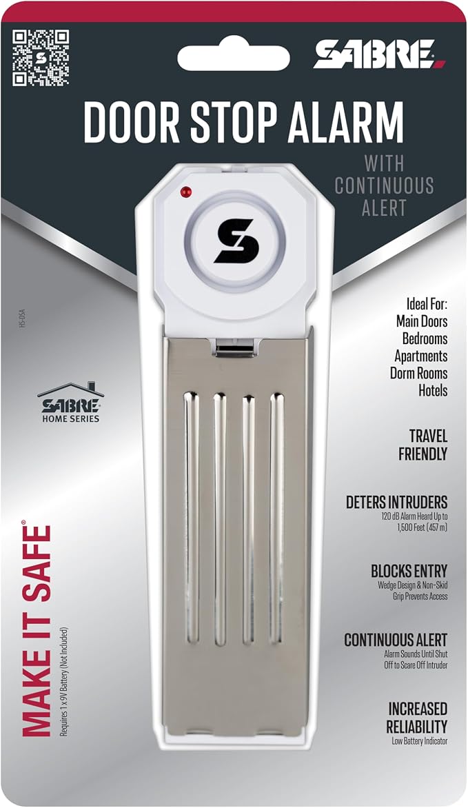 Sabre 120 dB Wedge Door Stop Security Alarm, Extremely Loud Wireless Siren - Image 10