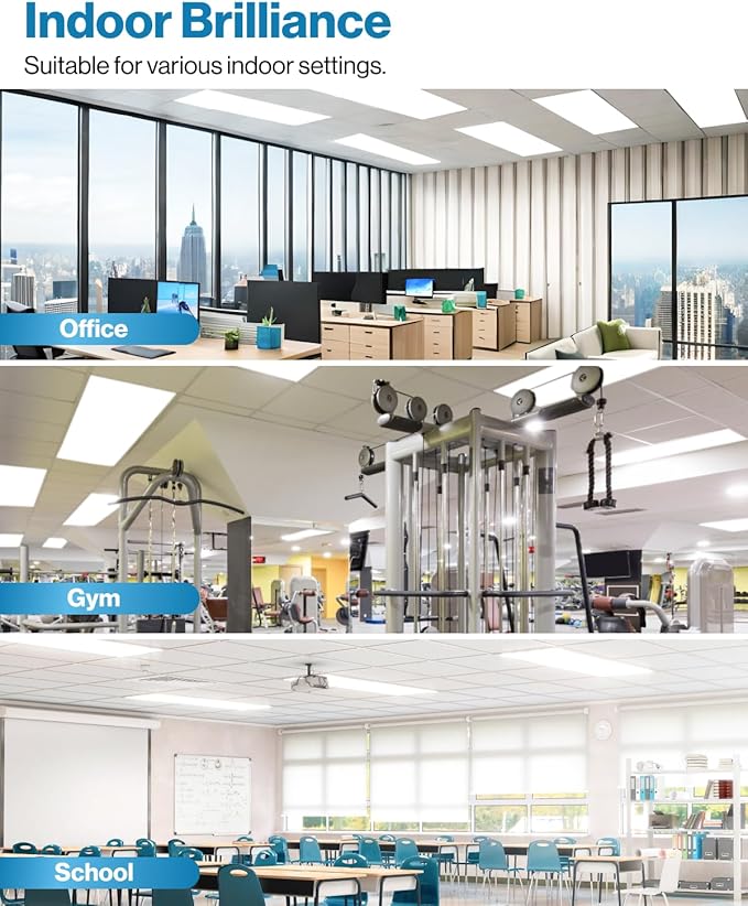 Sunco 30 Pack 2x4 LED Flat Panel Light Drop Ceiling Office Fixture, 7700 LM, Selectable Features, 40W/50W/60W, 4000K/5000K/6000K, Dimmable (0-10V), Dustproof ETL.