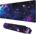 Desk Mat, Galaxy Nebula Universe Space Extended Gaming Mouse Pad Large, Big Mouse Pad with Non-Slip Base and Stitched Edge, Long Computer Keyboard Mouse Mat for Home Office