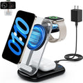 2026 Traveling Wireless Mag-Safe Fast Charging Station,Magnetic 3 in 1 Charger with Light for iPhone 17 16 15 14 13 12 Pro Max Plus,Apple Watch & Air pods 4 3 2 Pro-Gifts for Wife & Husband(Black)