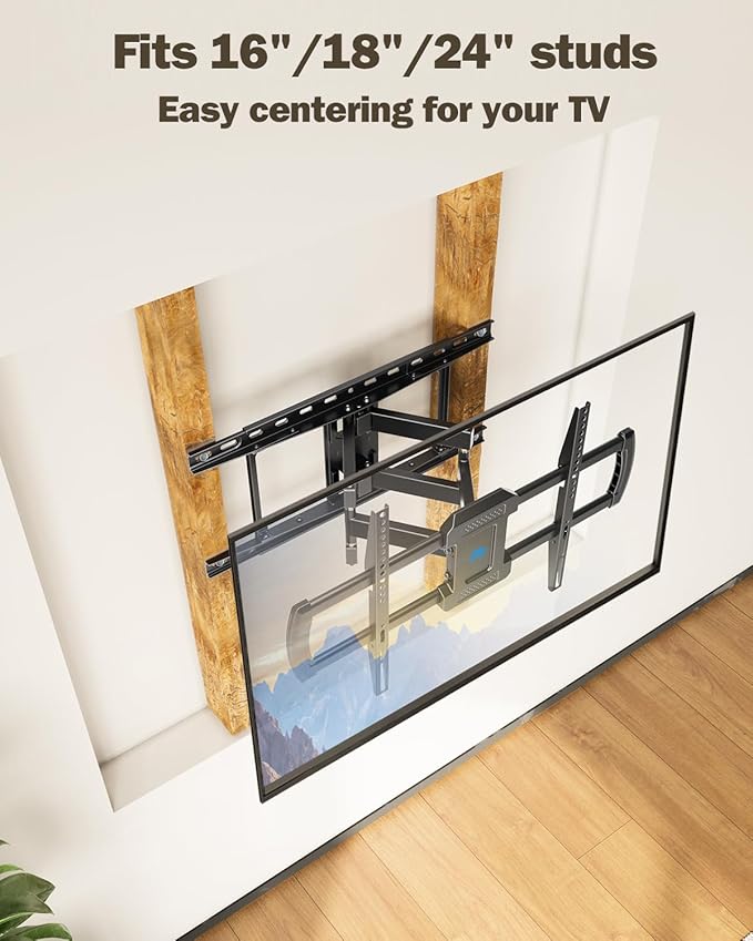 Mounting Dream UL Listed Full Motion TV Wall Mount for Most 42-84'' TVs, TV Mount with Premium Ball Bearing Design for Smooth Extension and Swivel, Max VESA 600x400mm, 100LBS, Up to 24'' Wood Stud
