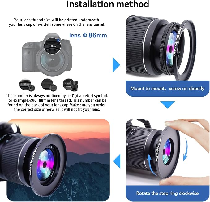 86mm Lens to 95mm Camera Lens Adapter, 86mm to 95mm Filter Step up Ring Adapter - Image 5