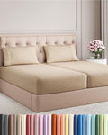 Split King Size 5 Piece Sheet Set - Comfy Breathable & Cooling Bed Sheets Set - Hotel Luxury Bedding for Women, Men, Kids, Teens, Boys & Girls - Deep Pockets, Soft and Wrinkle Free - Oeko-Tex - Cream