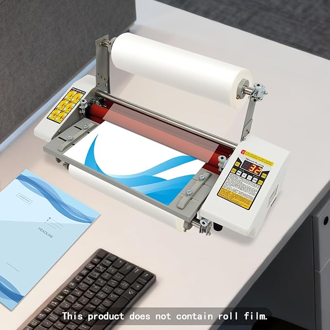 13 inch Laminator Machine Hot and Cold Roll Laminator 110V Digital Thermal Laminating Machine for A3/A4 Paper Single/Dual-Sided Lamination for School, Office, and Commercial Use