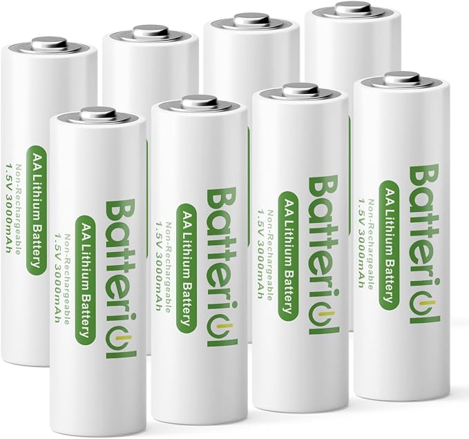 Lithium Batteries AA, Double A Batteries 3000mAh 1.5V Long Lasting by Batteriol