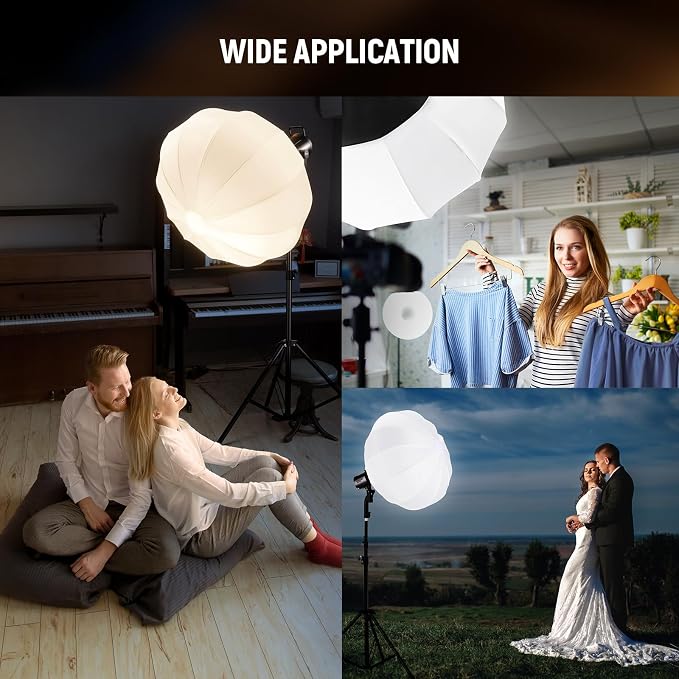 NEEWER 26"/65cm Lantern Softbox, Quick Release 360° Light Diffuser Bowens Mount - Image 7