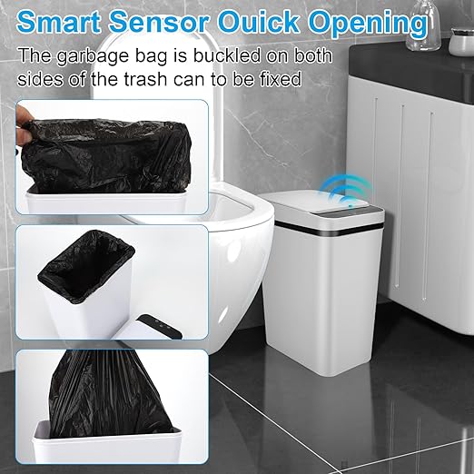 Bathroom Trash can, Smart Touchless Trash Can, Automatic Motion Sensor Trash Bin - Image 6