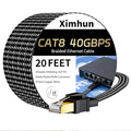Cat 8 Ethernet Cable 20 FT, High-Speed Braided Internet Cable Network Cord by XimhunEthernetCable