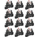 UL Listed 12Pcs 8Amp Mini Relay Switch DPDT with Test Button 110V-120V AC 2NO 2NC 5Pin Socket Base with Indicator Light