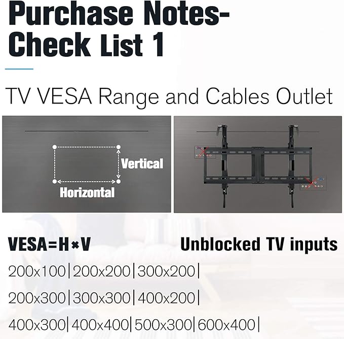 Mounting Dream Tilt TV Wall Mount - Fits 42-70 Inch TVs, Tilt Up to 20 Degrees, VESA 200x100 to 600x400mm, 132 lbs Loading, Fits 16", 18", 24" Studs - MD2165-LK