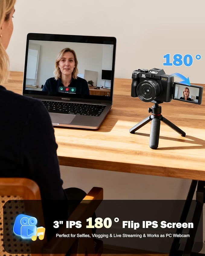 NBD 8K Digital Cameras for Photography, 64MP Camara Fotograficas, Travel - Image 4