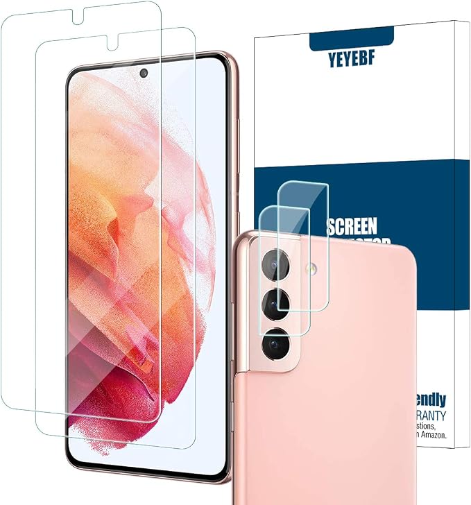 Galaxy S21 Plus HD Clear Tempered Glass Screen Protector + Camera Lens by YEYEBF