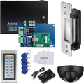 MENGQI-CONTROL 1-Door Security System Overhead Rex Exit Sensor Metal Combo Reader/PIN Entry North American Strike Lock Phone APP Remote Open Lock