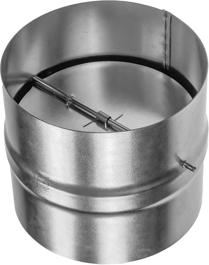 Draft Blocker 5'' Inch - Backdraft Damper - Draft Stopper - Backflow Preventer - Inline Fan Vent Deflector - One-Way Airflow Ducting - Dryer Duct Connector with Backdraught Flap