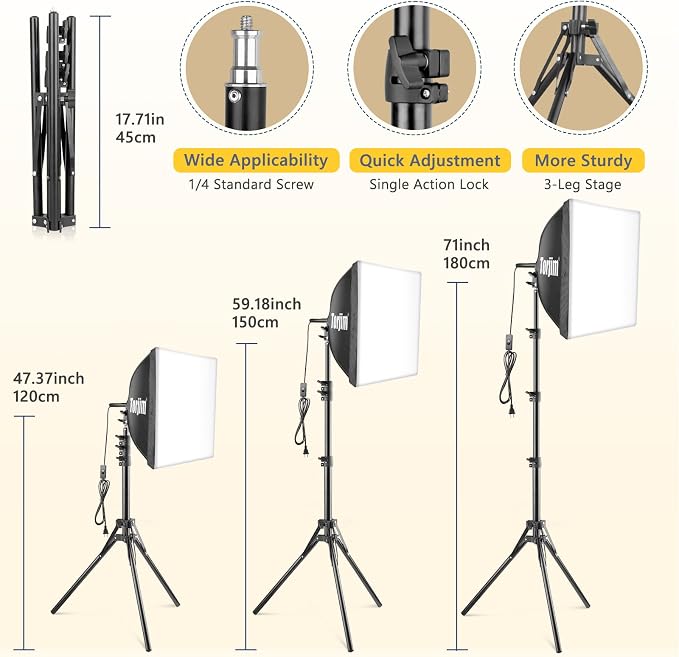 Torjim Softbox Photography Lighting Kit, Studio Lights - Image 3