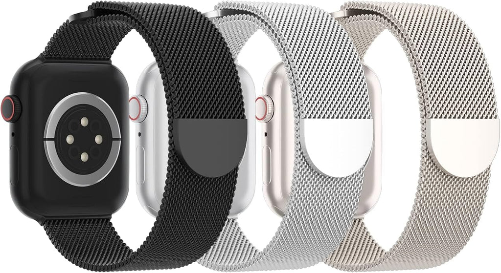3 Pack Mesh Metal Band Compatible by Steezrd