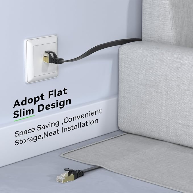 BUSOHE Cat 8 Ethernet Cable 75 FT, 40Gbps 2000MHz Cat8 High Speed Flat Internet - Image 4