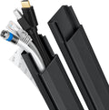 62.8in TV Cable Hider - Cord Hider Cable Management Wall, Cable Raceway Black Wire Hider, Paintable Cable Concealer for Wall Mounted TV, Wall Wire Covers for Cords, 4* L15.7in *W1.2in *H0.59in