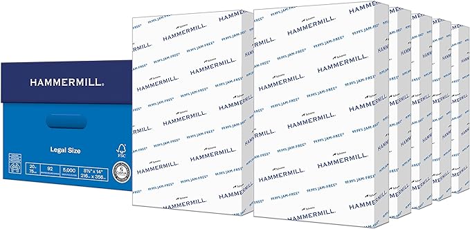 Hammermill Printer Paper, 20 lb Copy Paper, 8.5 x 14-92 Bright, Made in the USA by Hammermill