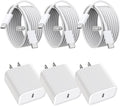 iPhone 16 15 Charger Fast Charging,3Pack 20W Fast Charging USB C Charger with 10Foot Long Type C to C Cable Cord TypeC Block Brick for iPhone 17/16e/16/16Pro/16 Plus/16 ProMax/15 Pro,iPad Air/Pro/Mini