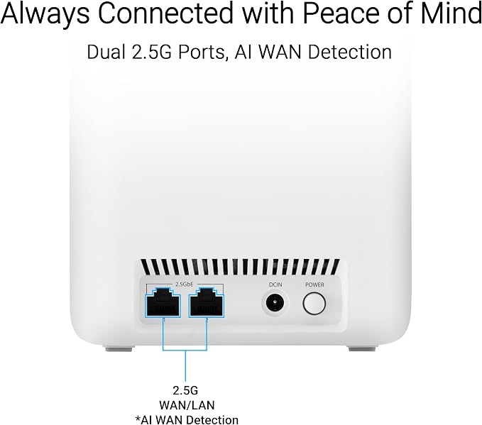 ASUS ZenWiFi BD4 Dual-Band WiFi 7 Mesh, 3600 Mbps, 6500 sq.ft, Dual 2.5G Ports - Image 6