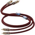 TODN High End RCA Cables for Audiophile RCA Male to Male Stereo Cord for Car Audio, Speaker, Amp - Φ7mm, Nylon Braided Jacket (6.5ft/2m, 1 Pair)