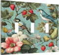 Bvtewkhz William Morris Flower 3 Gang Triple Toggle Wall Plate Cover Decorative Light Switch Covers Electrical Faceplate Switch Plates for Bathroom Kitchen Home