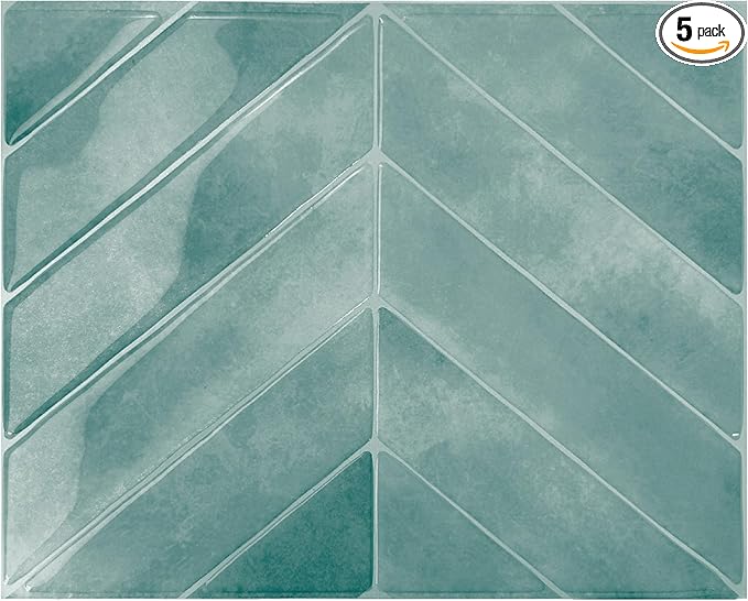 SMART TILES Peel and Stick Backsplash - 5 Sheets of 11.43" x 9" - 3D Adhesive Peel and Stick Tile Backsplash for Kitchen, Bathroom, Wall Tile