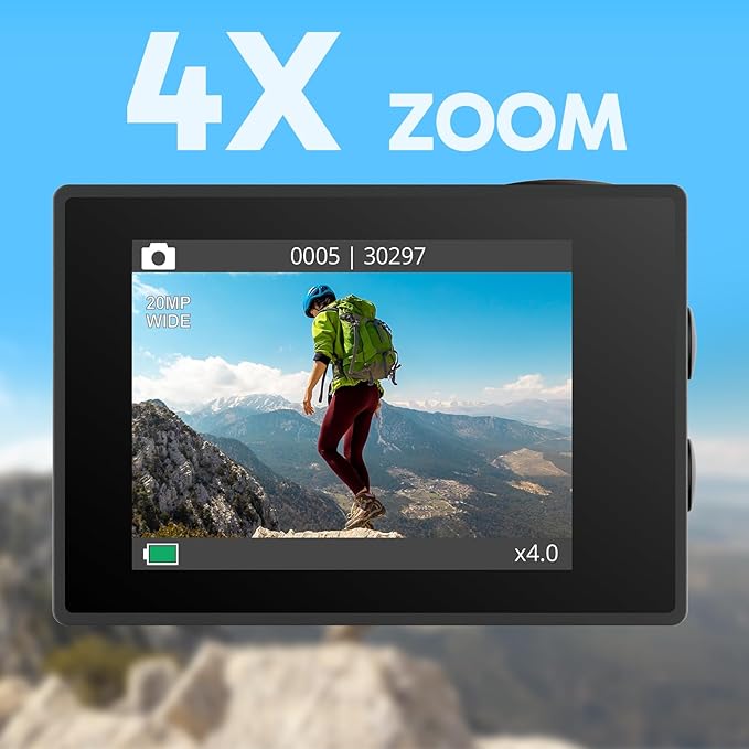 AKASO EK7000 4K30fps Action Camera - 131ft Waterproof Camera - Image 4