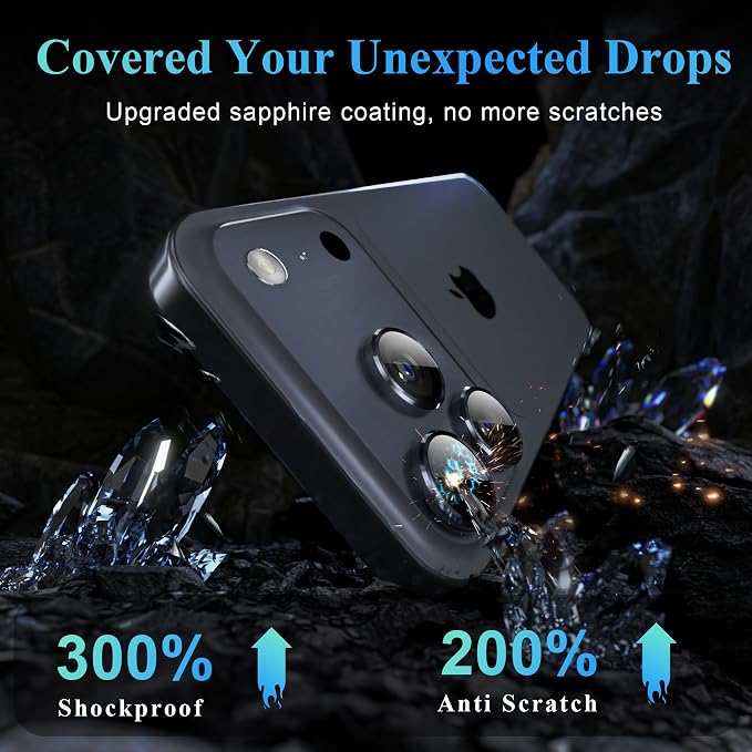 YWXTW Camera Lens Protector for iPhone 17 Pro/iPhone 17 Pro Max, Tempered Glass - Image 3