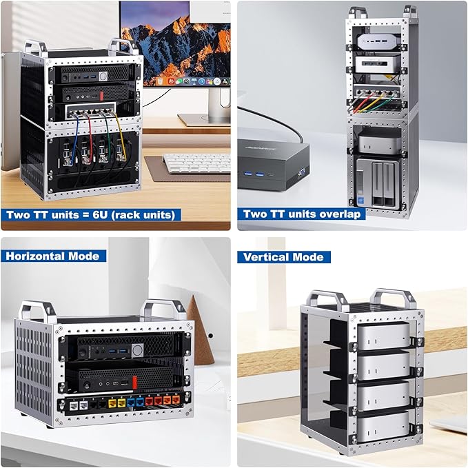 GeeekPi DeskPi RackMate TT Mini Server Cabinet for Mini PC, Network, Servers, Audio, and Video Equipment