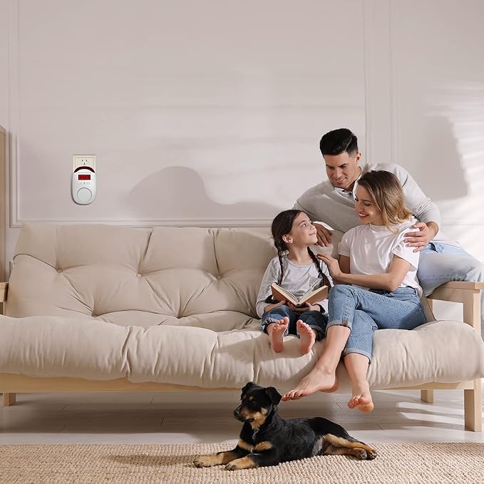 3 Packs Carbon Monoxide Detectors - Hembisen Carbon Monoxide Detector Plug in Type CO Alarm Monitor with Digital Display, Accurate & Easy to Read, for Home/Kitchen/Hotel/Bedroom (White)
