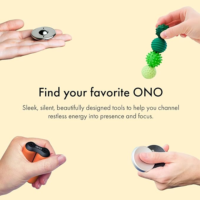 ONO Roller - Handheld Fidget Toy for Adults | Help Relieve Stress, Anxiety, Tension | Promotes Focus, Clarity | Compact, Portable Design (Acupressure, Full Size - Aluminum)