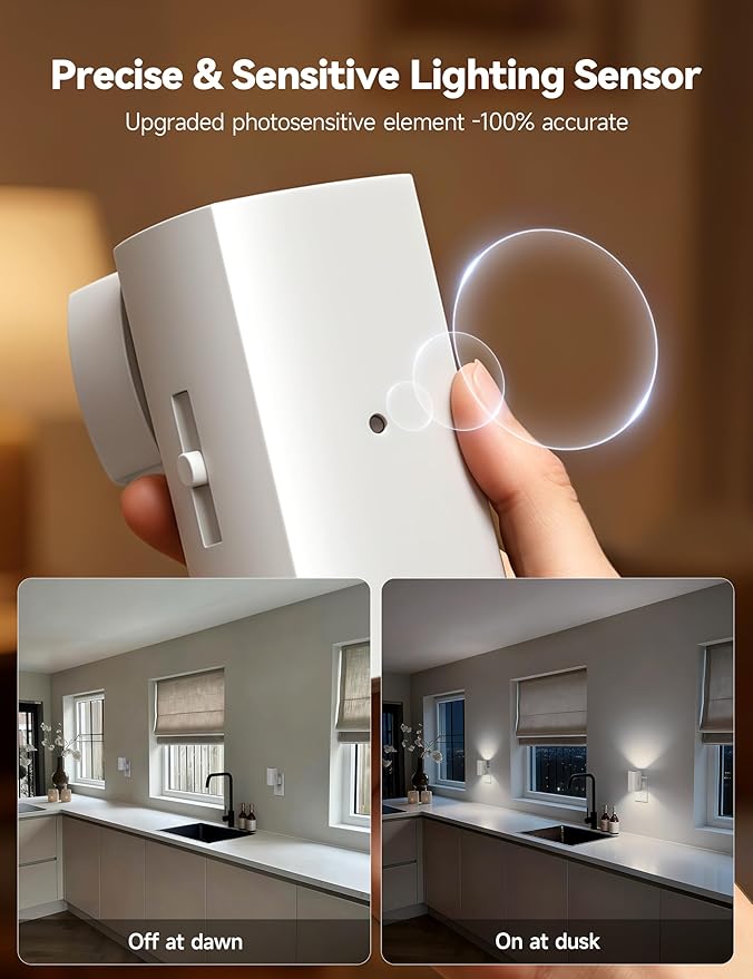 Brightown 2 Pack White Night Lights Plug into Wall, Modern Night Light with Rotating Plug, Dusk to Dawn Sensor, 0-100LM Stepless Dimming Aora Night Light for Hallway Bedroom Bathroom, Pure White