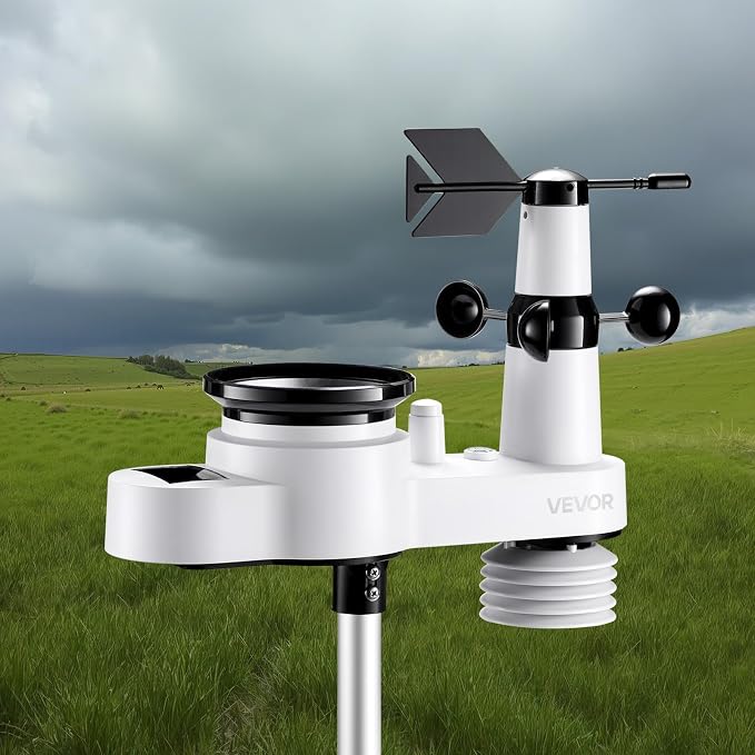 VEVOR 5-in-1 Wireless Weather Station, 7.5-Inch VA Display, Solar Powered - Image 8