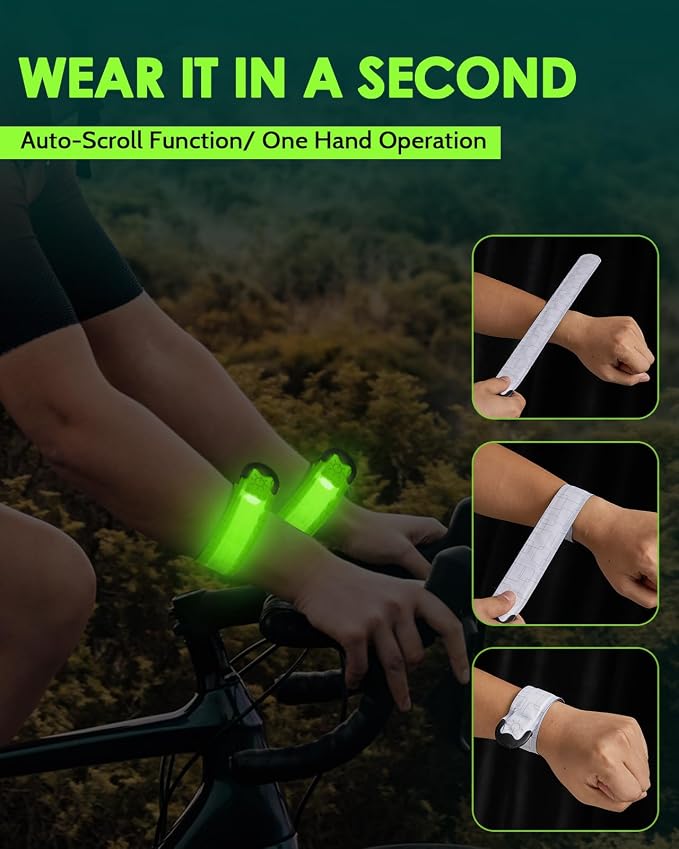 Fitense Rechargeable LED Armband 2-Pack, High Visibility Running Gear - Image 5
