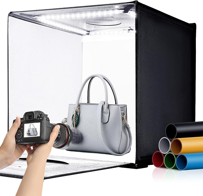 24"x24" Photo Studio Light Box for Photography, Foldable Bi-Color Dimmable by Fasonic