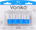 Voniko 4-Pack 9V Batteries, Long-Lasting 9 Volt Battery by Voniko