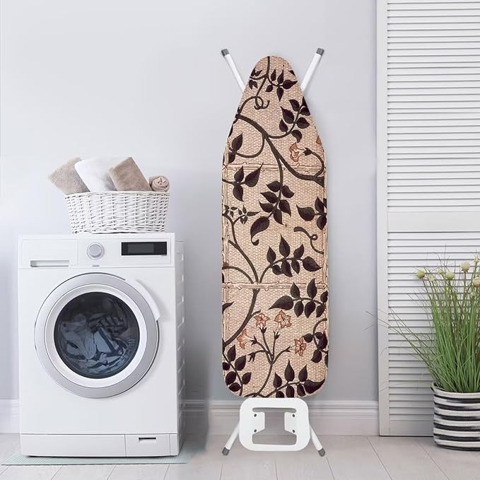 ZCFYGDX Ironing Board Cover with William Morris Prints, Washable Elastic Fabric, Heat-Resistant and Breathable, 3 Nylon Buckle Straps Fastening, Fits for Various Standard Sizes, 15x48 Inch