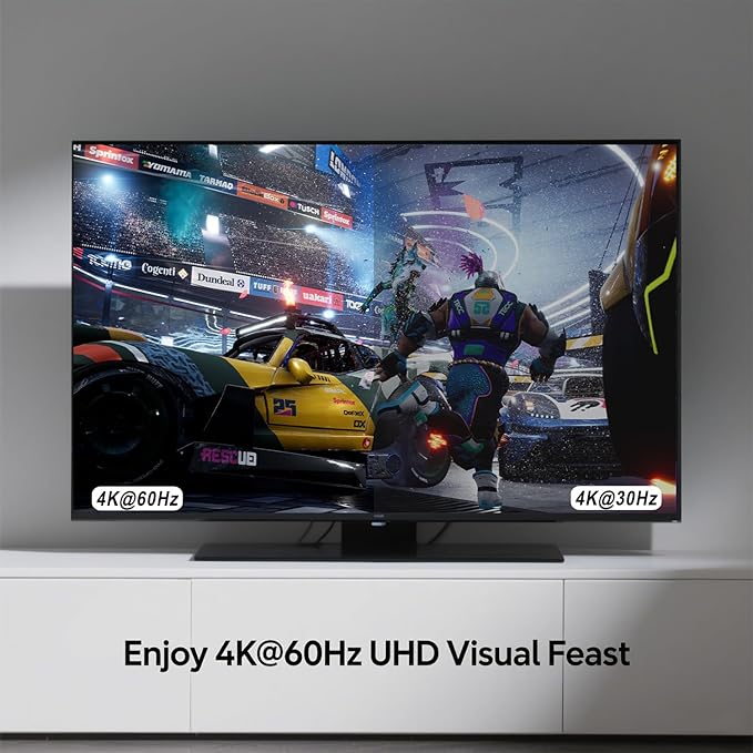 8 in to 1 Out RCA/HDMI Switcher，4 Way HDMI 2.0 + 4 RCA to HDMI Converter，4:3/16:9 Switcher Support 4K and 3D for PS1/2/3/4/5, N64, SNES, Switch, DVD, Roku, Fire Stick，etc.