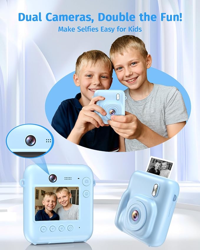 Instant Camera, Dual-Lens Kids Camera Instant Print - Image 3