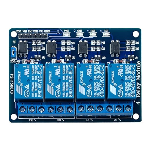 Hosyond 4Pack 4 Channel DC 5V Relay Module with Optocoupler Relay Board for Arduino Raspberry Pi MEGA2560