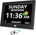 LXBYJKJ 10 Inch Digital Clock with Day and Date for Elderly Alzheimer's Clock Customizable Alarms 3 Display Modes Large Font Alarm Clock for Seniors Auto DST