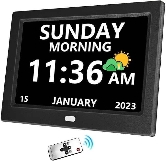 LXBYJKJ 10 Inch Digital Clock with Day and Date for Elderly Alzheimer's Clock Customizable Alarms 3 Display Modes Large Font Alarm Clock for Seniors Auto DST